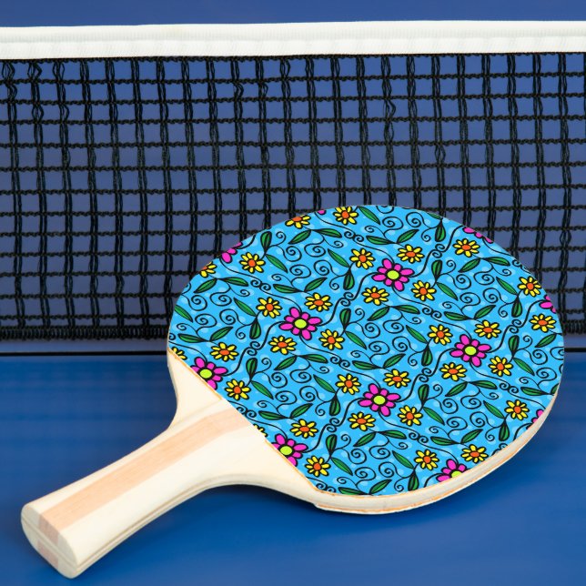 Abstract Floral Ping Pong Paddle (Insitu)