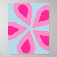 Abstract Floral Pink And Blue