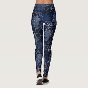 Abstract Floral Print Leggings