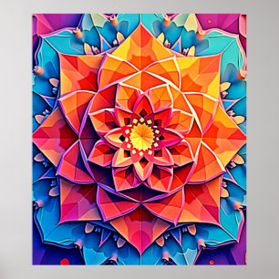 Abstract Floral Prism Energy Print Art