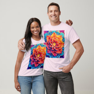 Abstract Floral Prism Energy Print Art T-Shirt