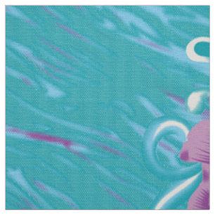 Abstract Floral Purple Ornamental Fabric Art