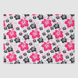Abstract Floral Red Black White Tissue Paper