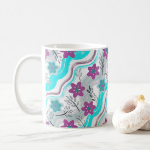 Abstract Floral Retro Swirls Coffee Mug