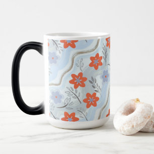 Abstract Floral Retro Swirls Magic Mug