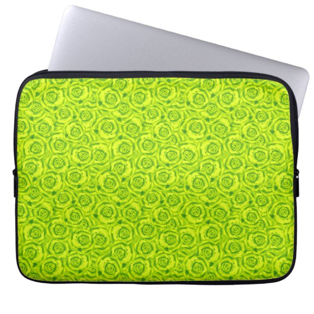Abstract floral roses pattern laptop sleeve (Front)
