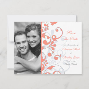 Abstract Floral Save the Date Card