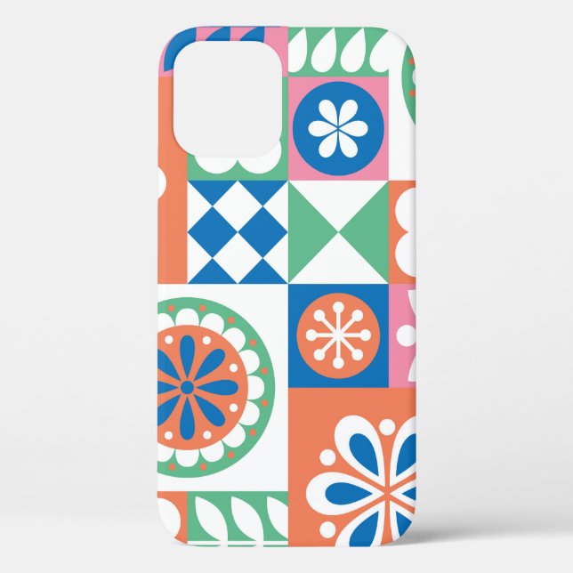 Abstract Floral, Scandinavian Folk Design. Case-Mate iPhone Case (Back)