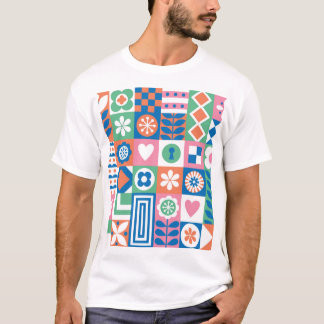 Abstract Floral: Scandinavian Folk Design. T-Shirt