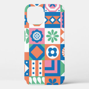 Abstract Floral Scandinavian Folk Pattern iPhone 12 Case