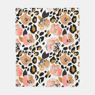 Abstract floral seamless pattern: flowers with zeb fleece blanket