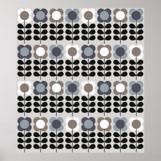 Abstract floral seamless pattern. Nordic style. Vi Poster