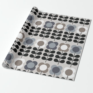 Abstract floral seamless pattern. Nordic style. Vi Wrapping Paper