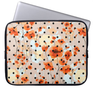 Abstract floral seamless pattern with field poppie laptop sleeve