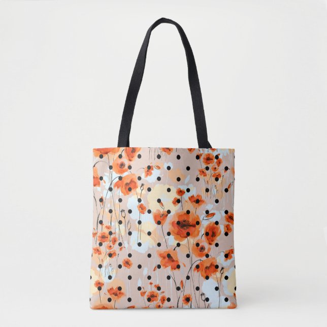 Abstract floral seamless pattern with field poppie tote bag (Front)