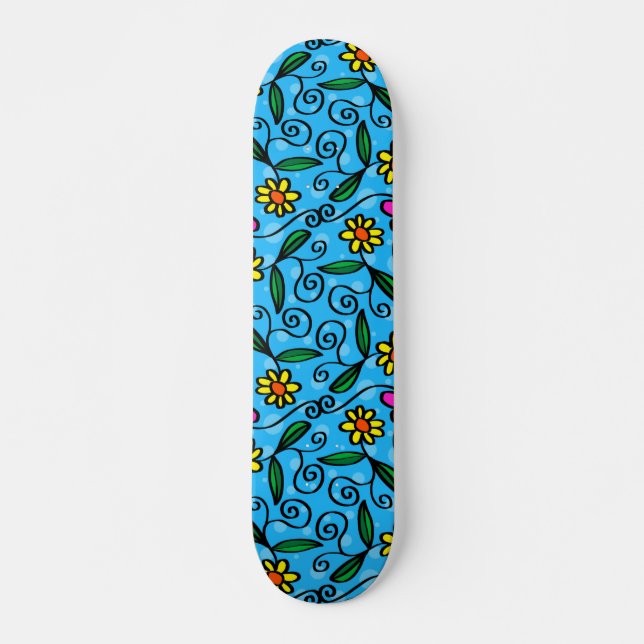 Abstract Floral Skateboard (Front)