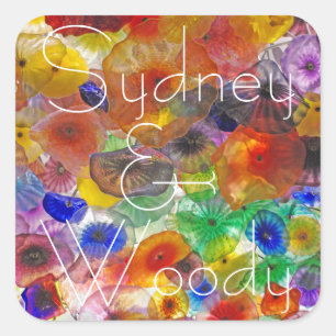 Abstract Floral Square Sticker