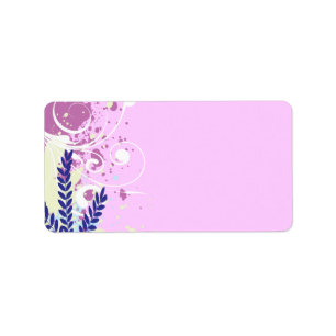 ABSTRACT FLORAL STAR Bat Mitzvah Address Label