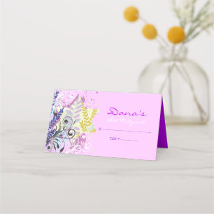 ABSTRACT FLORAL STAR Bat Mitzvah Seating Escort Place Card
