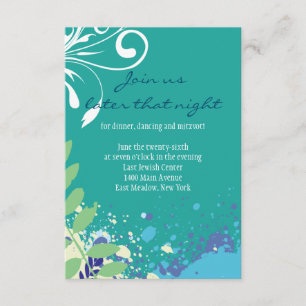 ABSTRACT FLORAL STAR Reception Party Card