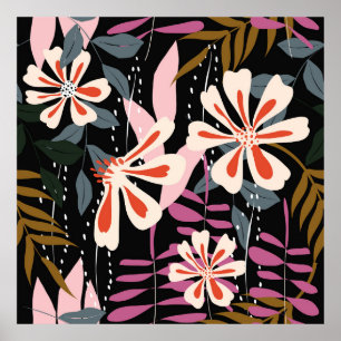 Abstract floral surface pattern seamless backgroun poster