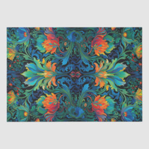 Abstract Floral Swirl Tapestry Bold Vivid Colourfu Tissue Paper