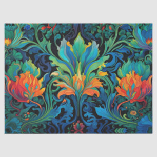Abstract Floral Swirl Tapestry Bold Vivid Colourfu Tissue Paper