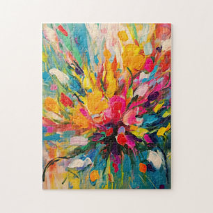 Abstract Floral Symphony Fine Art Jigsaw Puzzle
