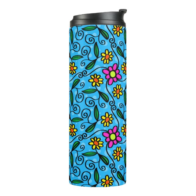Abstract Floral Thermal Tumbler (Rotated Left)