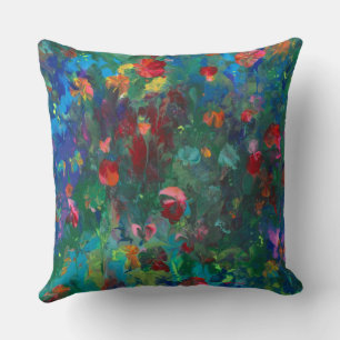 Abstract Floral Throw Pillow