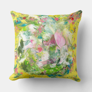 Abstract Floral Throw Pillow