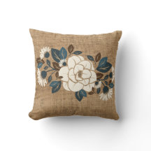 Abstract floral Throw Pillow 16"x16"