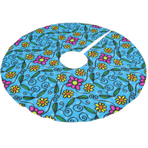 Abstract Floral Tree Skirt