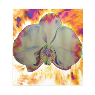 Abstract floral tropical orchid painting notepad