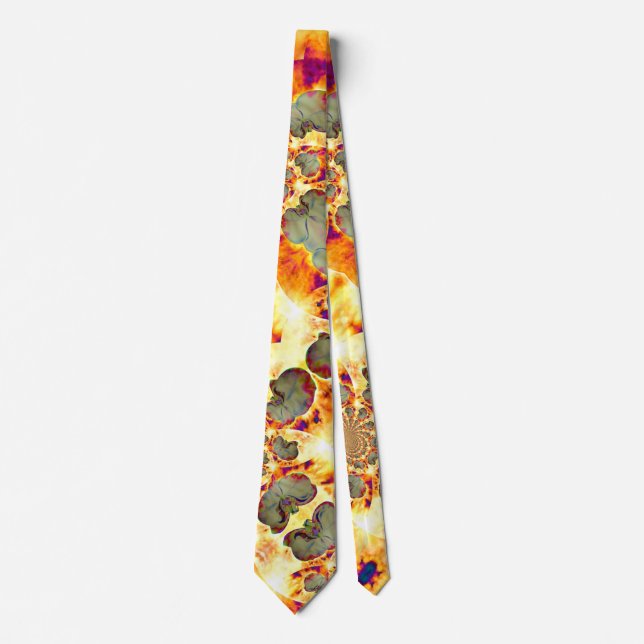 Abstract floral tropical orchid painting tie (Front)