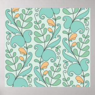 Abstract Floral: Vintage Seamless Pattern Poster