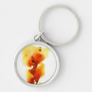 Abstract floral watercolor paintings 2 keychain
