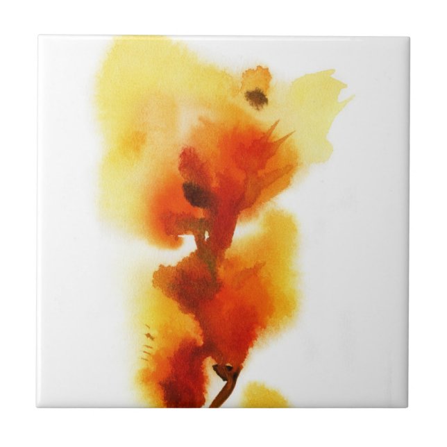Abstract floral watercolor paintings 2 tile (Front)