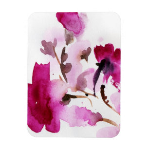 Abstract floral watercolor paintings 4 magnet