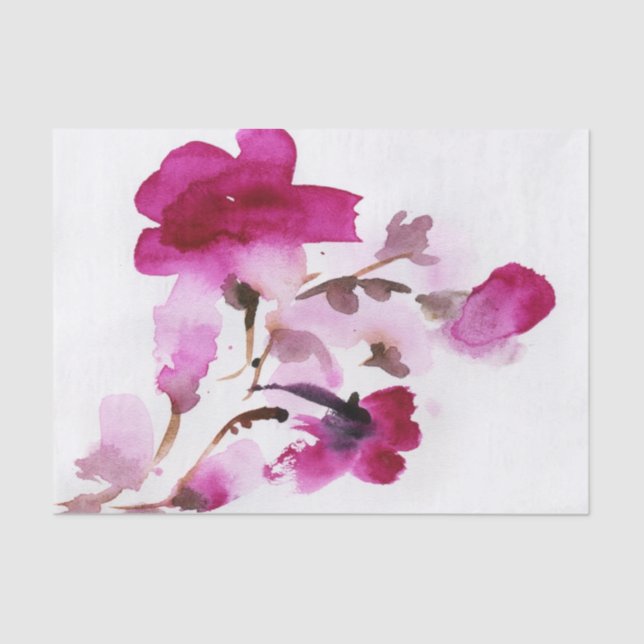Abstract floral watercolor paintings 4 tissue paper (Front)