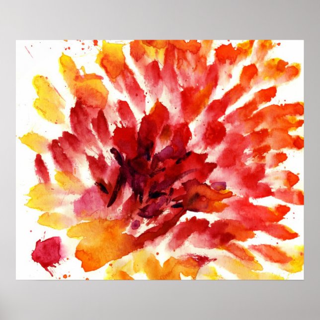 Abstract floral watercolor paintings 5 poster (Front)