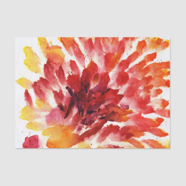 Abstract floral watercolor paintings 5 tissue paper (Front)