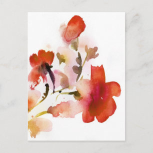 Abstract floral watercolor paintings postcard
