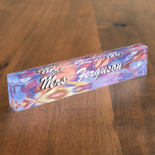 Abstract Floral Watercolor Personalized Nameplate