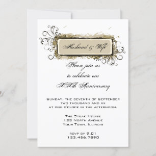Abstract Floral Wedding Anniversary Party Invitation