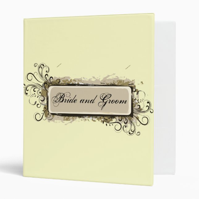 Abstract Floral Wedding Binder (Front/Inside)