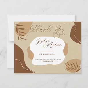 Abstract Floral Wedding Thank You Card
