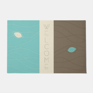 Abstract Floral Welcome Floormat Doormat