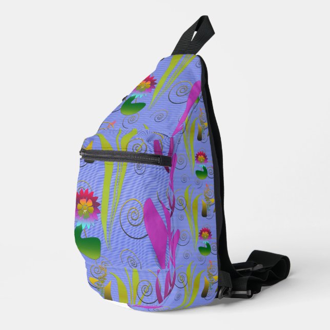Abstract Floral with Spirals 5 Sling Bag (Right Corner)