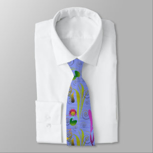 Abstract Floral with Spirals 5 Tie